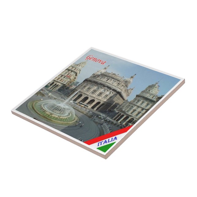 LGR157 GENOA Sicht auf die Piazza De Ferrari, Fliese (Seite)