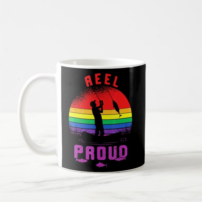 LGt Fischen Rollen stolz Gay Angler Retro Que Pri Kaffeetasse (Links)