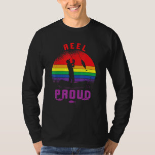 LGt Fischen Rollen stolz Gay Angler Retro Que Pri T-Shirt