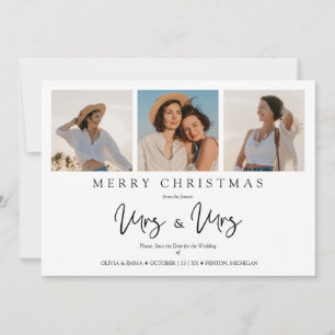 LGTB Lesbian Whimsical MRS & MRS WeihnachtsWedding Feiertagskarte