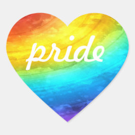 LGTBQA+ Rainbow Pride Herz-Aufkleber