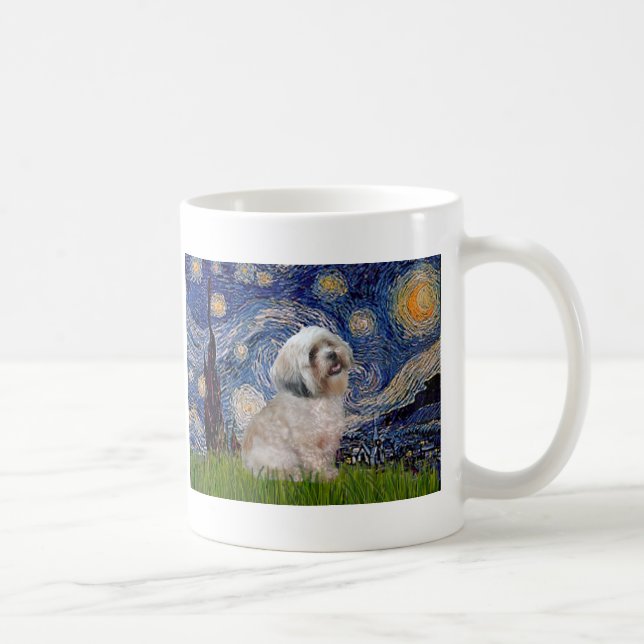 Lhasa Apso 10 - Starry Night Kaffeetasse (Rechts)