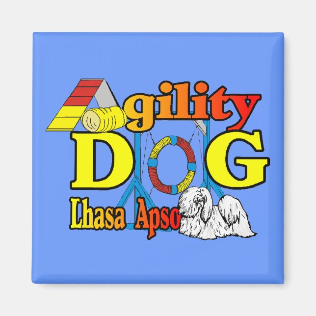 Lhasa Apso Agility Geschenke Magnet (Vorne)