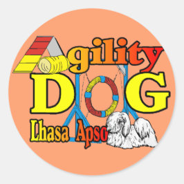 Lhasa Apso Agility Geschenke Runder Aufkleber