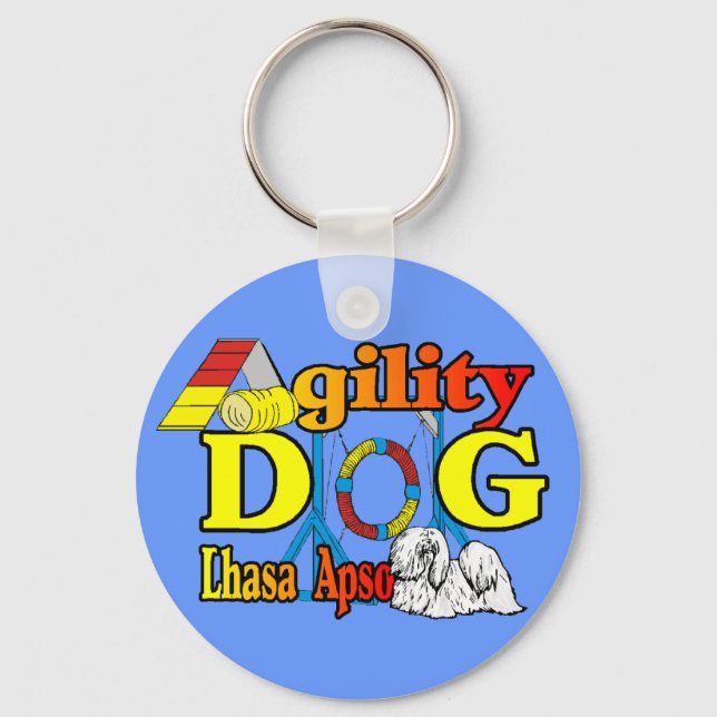 Lhasa Apso Agility Geschenke Schlüsselanhänger (Vorderseite)