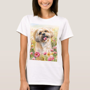 Lhasa Apso-Aquarell-Damen-T-Shirt T-Shirt
