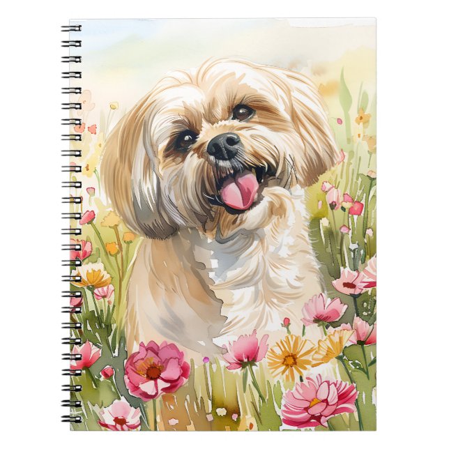 Lhasa Apso Aquarell-Tagebuch Notizblock (Vorderseite)