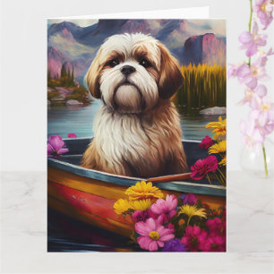 Lhasa Apso auf einem Paddle: Ein Landschaftliches Karte