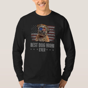 Lhasa Apso Best Dog Mama je Retro US American Fl T-Shirt