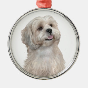 Lhasa Apso (C) - Hellgold Ornament Aus Metall