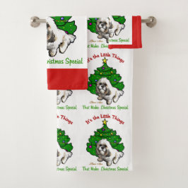 Lhasa Apso Christmas Badhandtuch Set