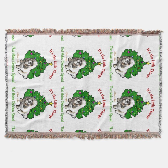 Lhasa Apso Christmas Decke (Vorderseite)