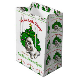Lhasa Apso Christmas Mittlere Geschenktüte