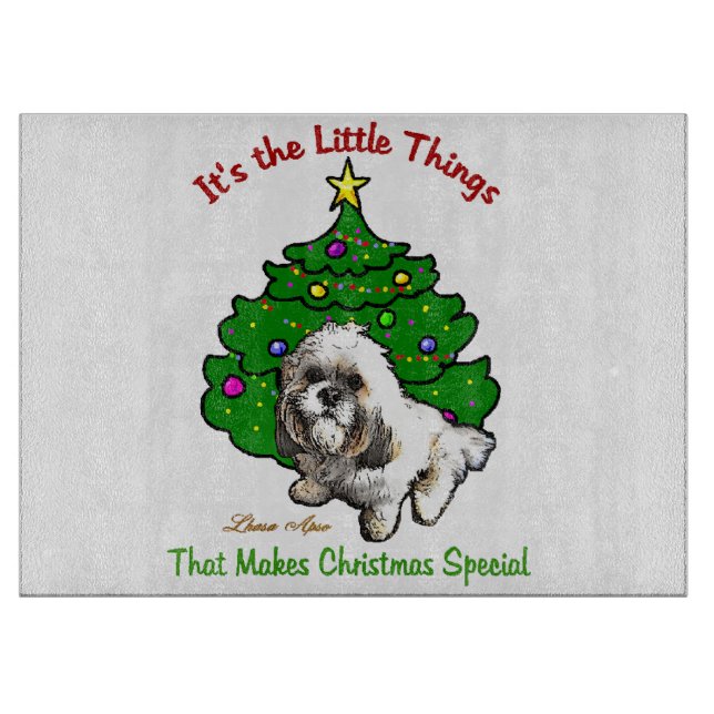 Lhasa Apso Christmas Schneidebrett (Vorderseite)