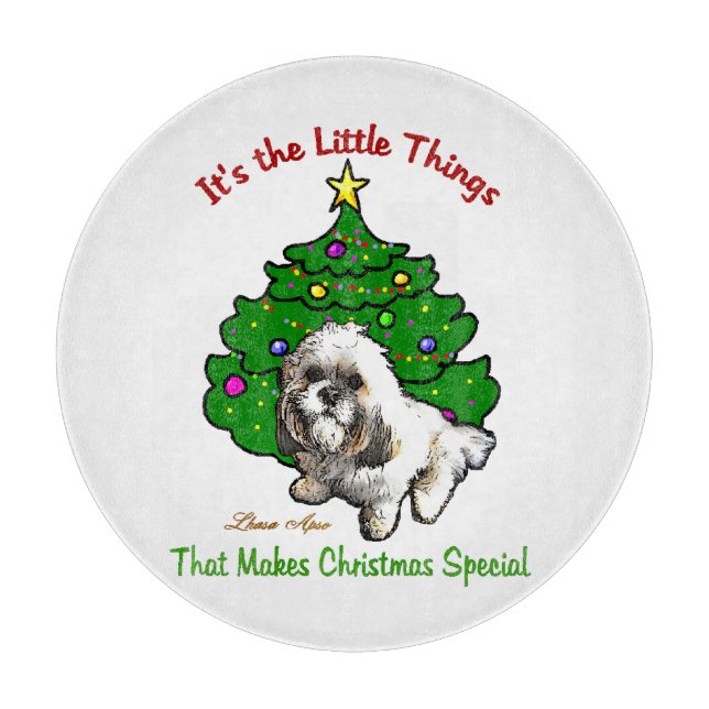Lhasa Apso Christmas Schneidebrett (Vorderseite)