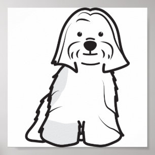 Lhasa Apso Dog Cartoon Poster
