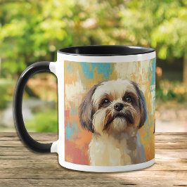 Lhasa Apso Dog Impressionistisch Paint Tasse