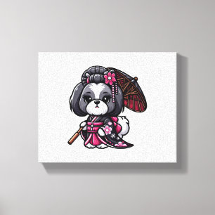 Lhasa Apso Dog Kimono Leinwanddruck