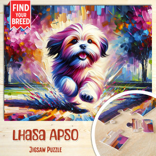 Lhasa Apso Dog Portrait Akryllische Art Print Dog Puzzle