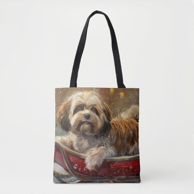 Lhasa Apso Dog Weihnachtsfest (Vorderseite)