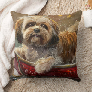 Lhasa Apso Dog Weihnachtsfest Kissen