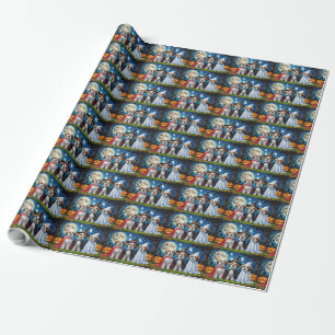 Lhasa Apso Dogs Pumpkin Halloween Funny Geschenkpapier