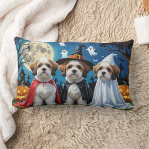 Lhasa Apso Dogs Pumpkin Halloween Funny Lendenkissen