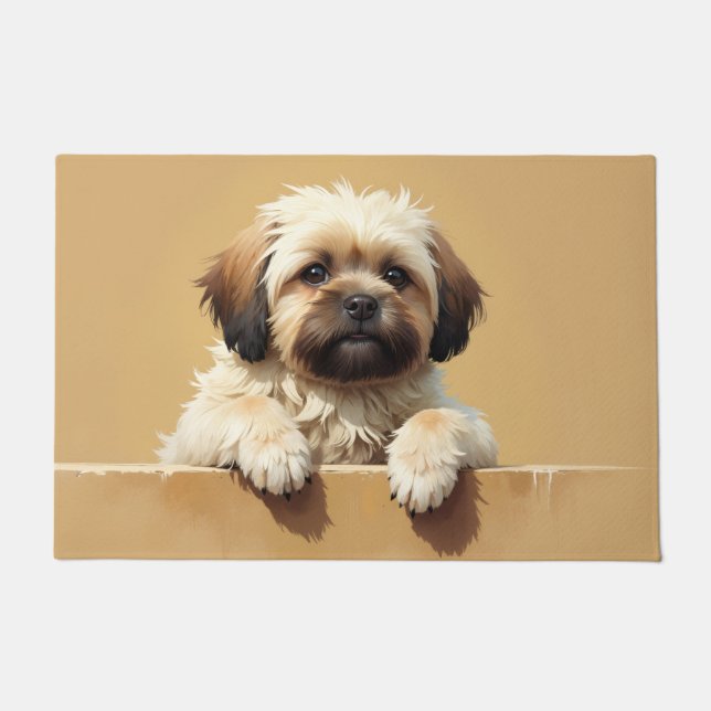 Lhasa Apso Fußmatten Kunst Fußmatte (Vorderseite)