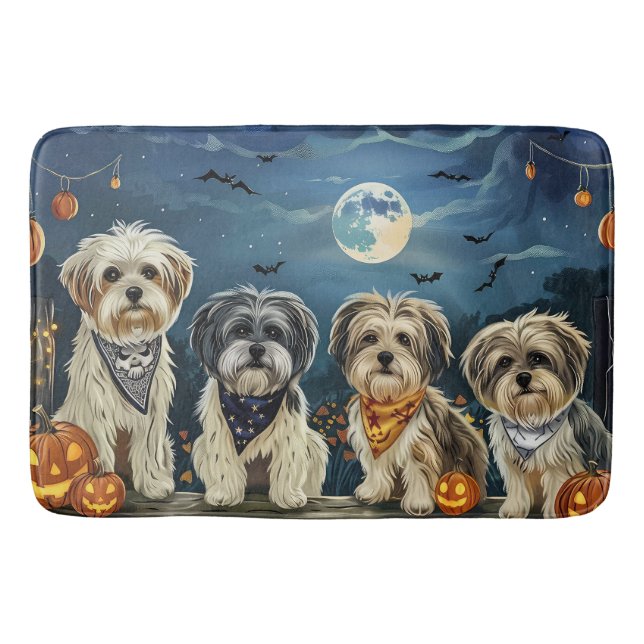Lhasa Apso Halloween Spooky Badematte (Vorderseite)