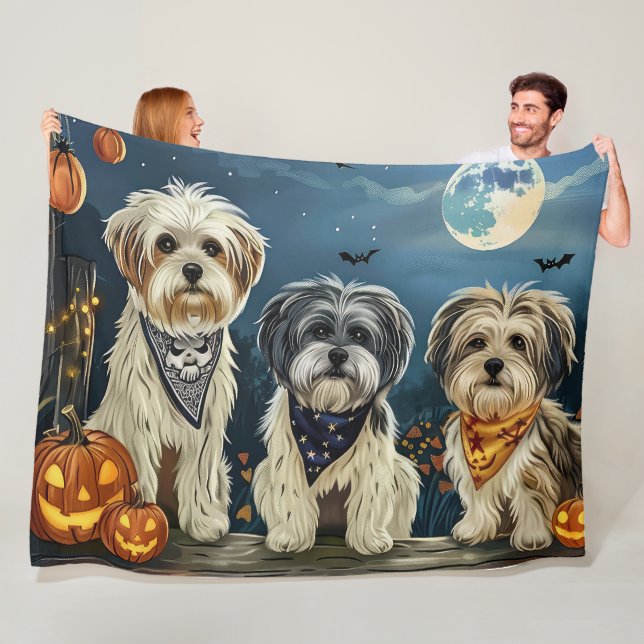 Lhasa Apso Halloween Spooky Fleecedecke (Beispiel)