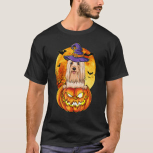 Lhasa Apso Hexch Pumpkin Halloween Hund T-Shirt