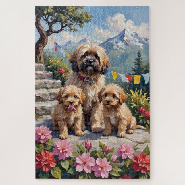 Lhasa Apso Himalaya-Gartenkunst Puzzle (Vertikal)
