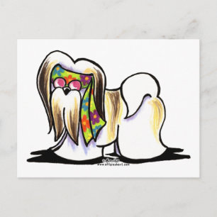 Lhasa Apso Hippie Postkarte