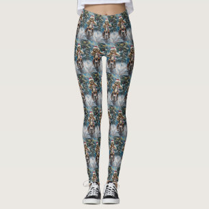 Lhasa Apso Hund fährt Motorrad Weihnachten Leggings