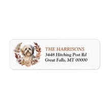 Lhasa Apso Hund Herbstkranz