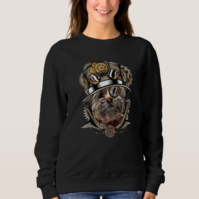 Lhasa Apso Hund mittelalterliche viktorianische Go Sweatshirt (Vorderseite)