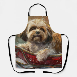 Lhasa Apso Hund Weihnachtsfestlich Schürze