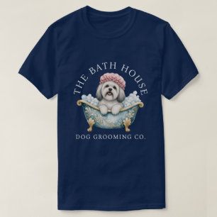 Lhasa Apso Hundetrimmer T-Shirt - Marineblau