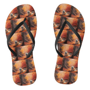 Lhasa Apso im Herbst Leaves Fall Inspiriert Flip Flops