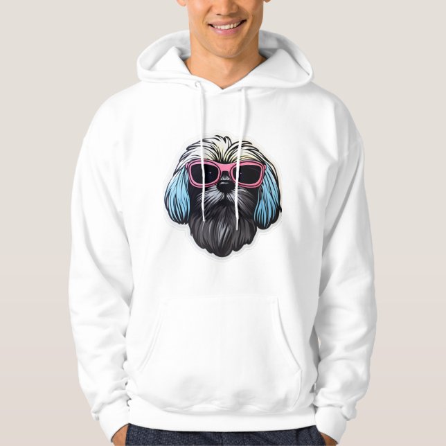 Lhasa Apso in Cooler Sonnenbrille Klassischer T -  Hoodie (Vorderseite)