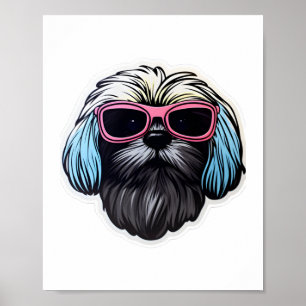 Lhasa Apso in Cooler Sonnenbrille Klassischer T - Poster