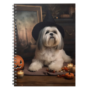 Lhasa Apso Kürbisse Halloween Gruselig Notizblock