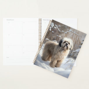 Lhasa Apso Let It Snow Weihnachten Planer
