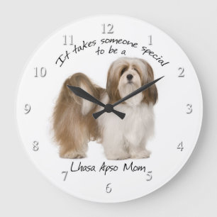 Lhasa Apso Mama Clock Große Wanduhr