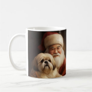 Lhasa Apso mit Santa Claus Festliches Weihnachten  Kaffeetasse