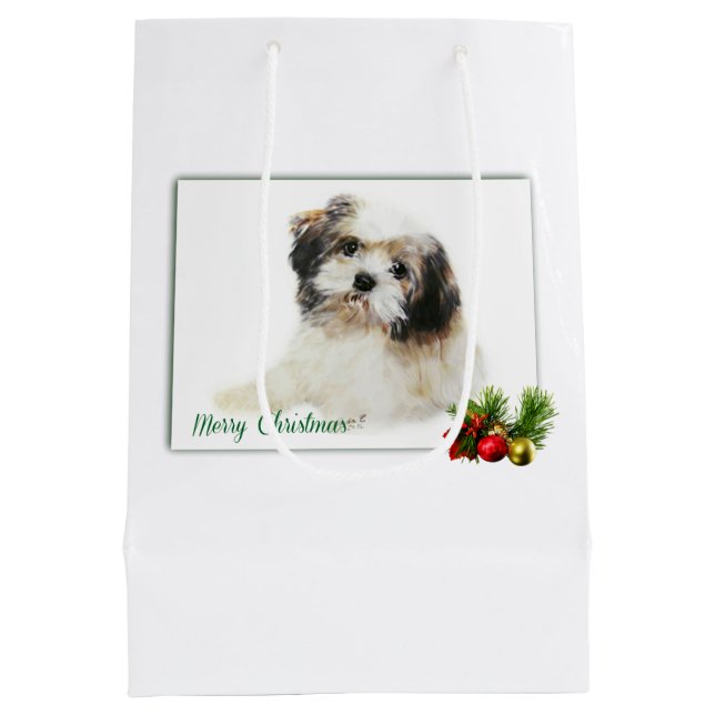Lhasa Apso Mittlere Geschenktüte (Rückseite)