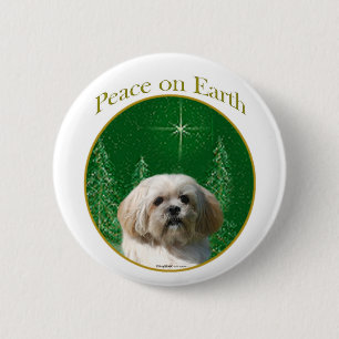 Lhasa Apso Peace Button
