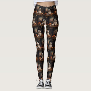 Lhasa Apso Pumpkins Halloween Beängstigend Leggings