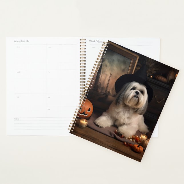 Lhasa Apso Pumpkins Halloween Beängstigend Planer (Anzeige)
