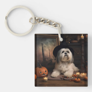 Lhasa Apso Pumpkins Halloween Beängstigend Schlüsselanhänger